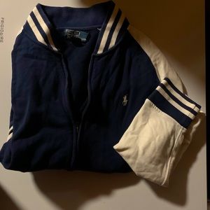 RalphLauren Polo zipper sweater with white stripes